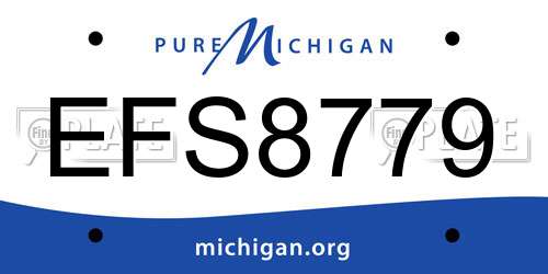 EFS8779 Michigan License Plate