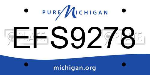 EFS9278 Michigan License Plate