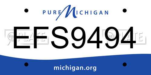 EFS9494 Michigan License Plate