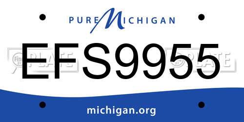 EFS9955 Michigan License Plate