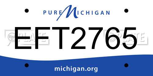 EFT2765 Michigan License Plate