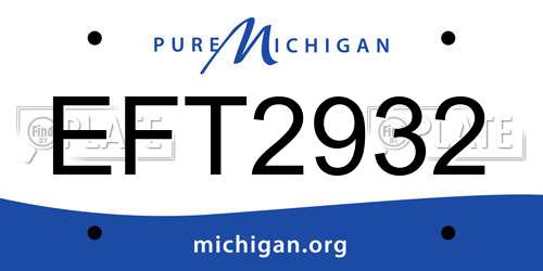 EFT2932 Michigan License Plate