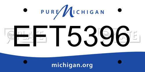 EFT5396 Michigan License Plate