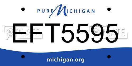 EFT5595 Michigan License Plate