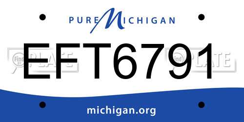 EFT6791 Michigan License Plate