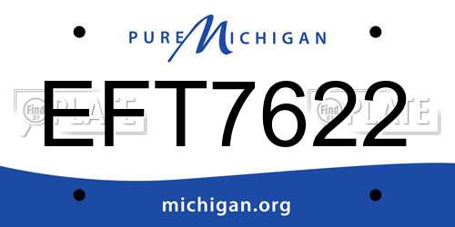 EFT7622 Michigan License Plate
