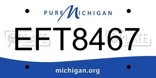 EFT8467 Michigan License Plate