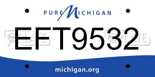 EFT9532 Michigan License Plate