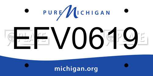 EFV0619 Michigan License Plate
