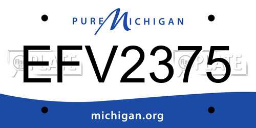 EFV2375 Michigan License Plate