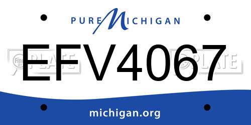 EFV4067 Michigan License Plate