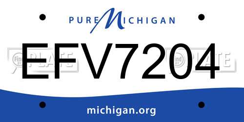 EFV7204 Michigan License Plate