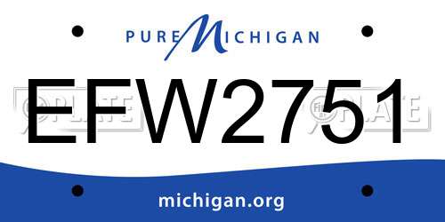 EFW2751 Michigan License Plate