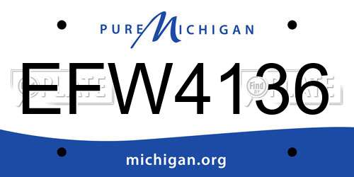 EFW4136 Michigan License Plate