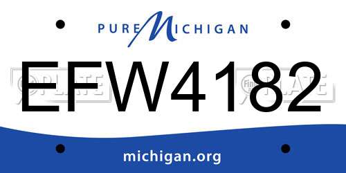 EFW4182 Michigan License Plate