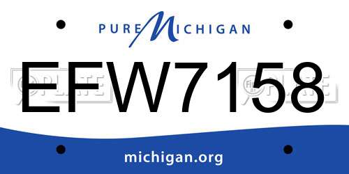 EFW7158 Michigan License Plate