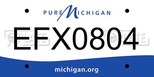 EFX0804 Michigan License Plate