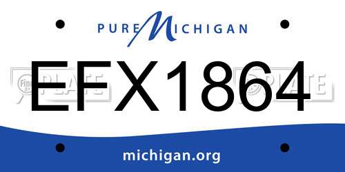EFX1864 Michigan License Plate
