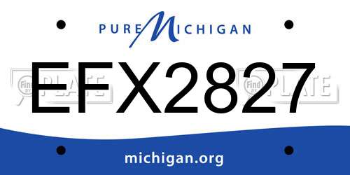 EFX2827 Michigan License Plate