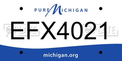 EFX4021 Michigan License Plate