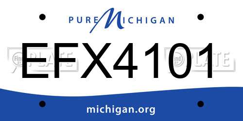 EFX4101 Michigan License Plate
