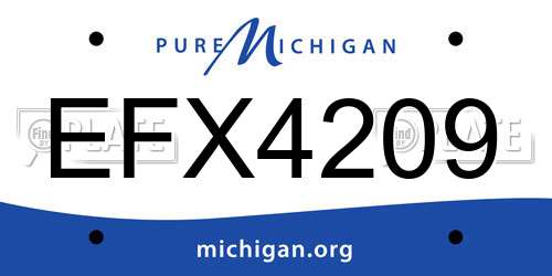 EFX4209 Michigan License Plate