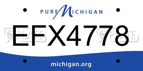 EFX4778 Michigan License Plate