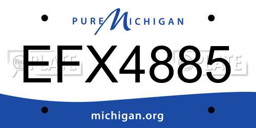 EFX4885 Michigan License Plate