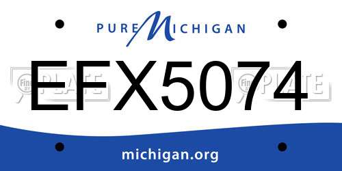 EFX5074 Michigan License Plate