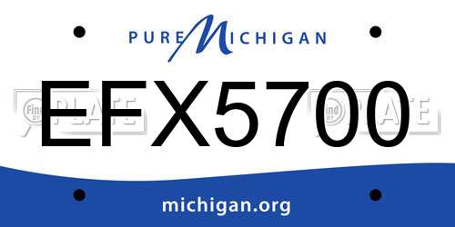 EFX5700 Michigan License Plate