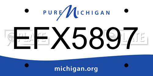 EFX5897 Michigan License Plate