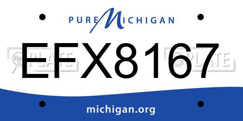 EFX8167 Michigan License Plate