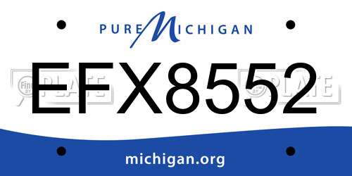 EFX8552 Michigan License Plate