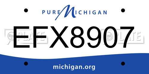 EFX8907 Michigan License Plate