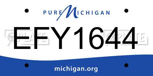 EFY1644 Michigan License Plate