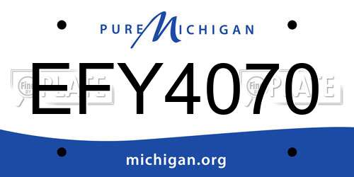 EFY4070 Michigan License Plate