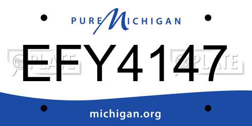 EFY4147 Michigan License Plate