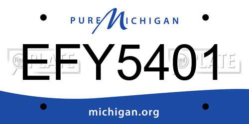 EFY5401 Michigan License Plate