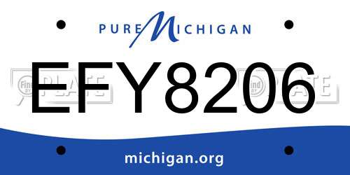 EFY8206 Michigan License Plate