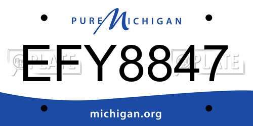 EFY8847 Michigan License Plate