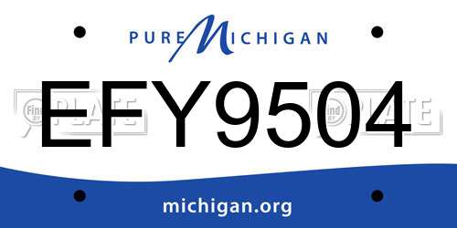 EFY9504 Michigan License Plate