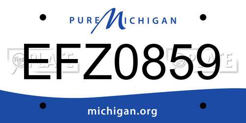 EFZ0859 Michigan License Plate