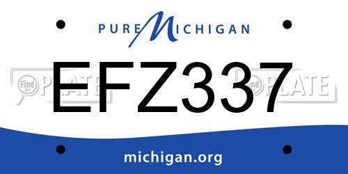 EFZ337 Michigan License Plate