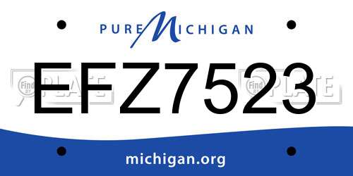 EFZ7523 Michigan License Plate