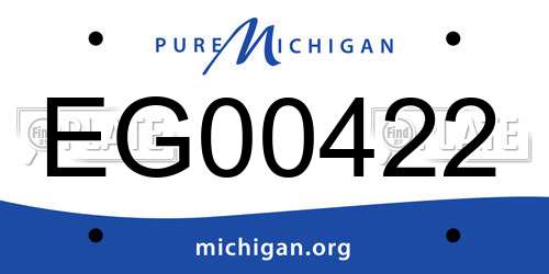 EG00422 Michigan License Plate