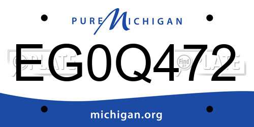 EG0Q472 Michigan License Plate