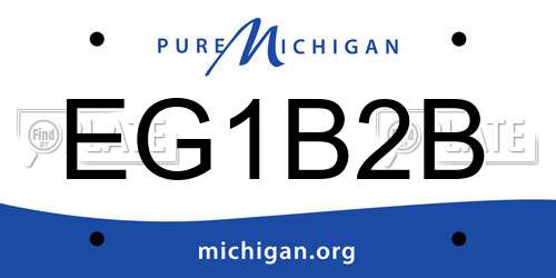 EG1B2B Michigan License Plate