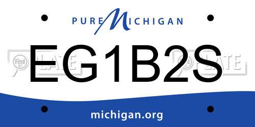 EG1B2S Michigan License Plate