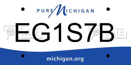 EG1S7B Michigan License Plate