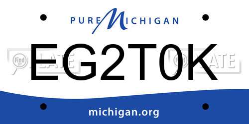 EG2T0K Michigan License Plate